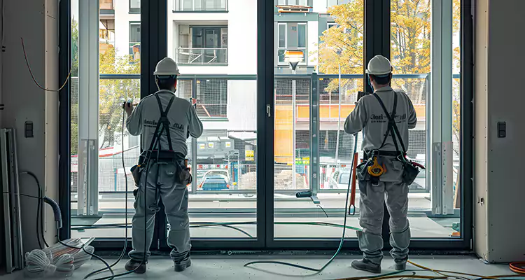 Patio Door Glass Replacement with Built-In Blinds in Glenvar Heights, FL